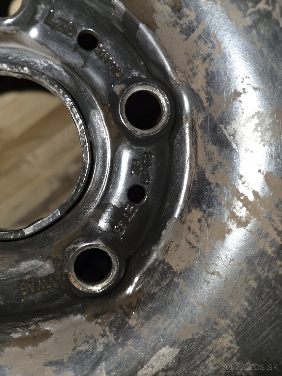 Plechové disky VW 5x112 R16 so zimnými pneu - 5
