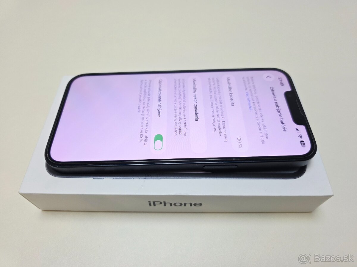 Predám Apple iPhone 14 128gb MIDNIGHT BATERKA 100% - 5