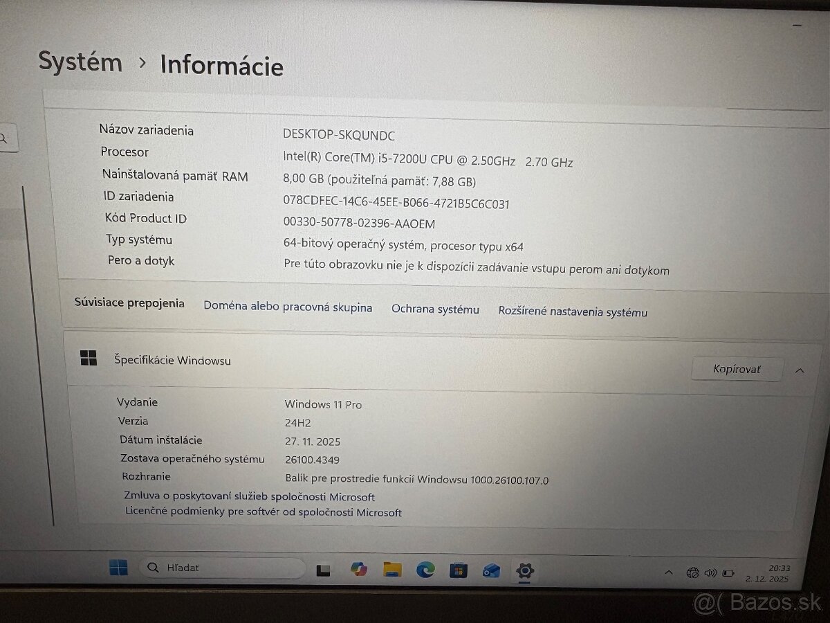 Predám Lenovo ThinkPad L470 v plne funkčnom stave. - 5