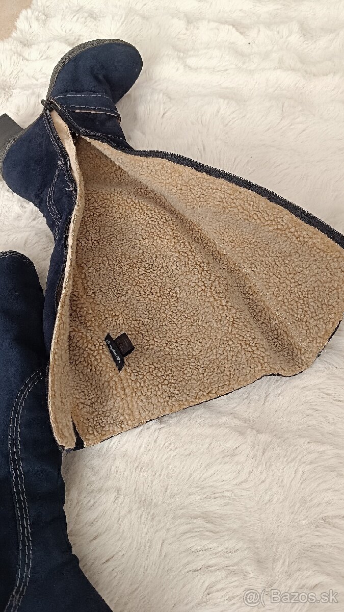 Vysoké zimné čižmy topánky po kolena 37 zateplené - 5