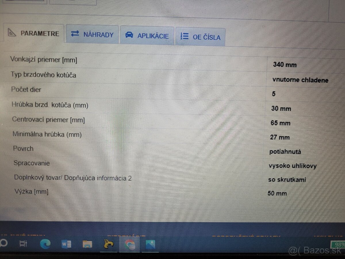 Zadné brzdové kotúče BREMBO - 5