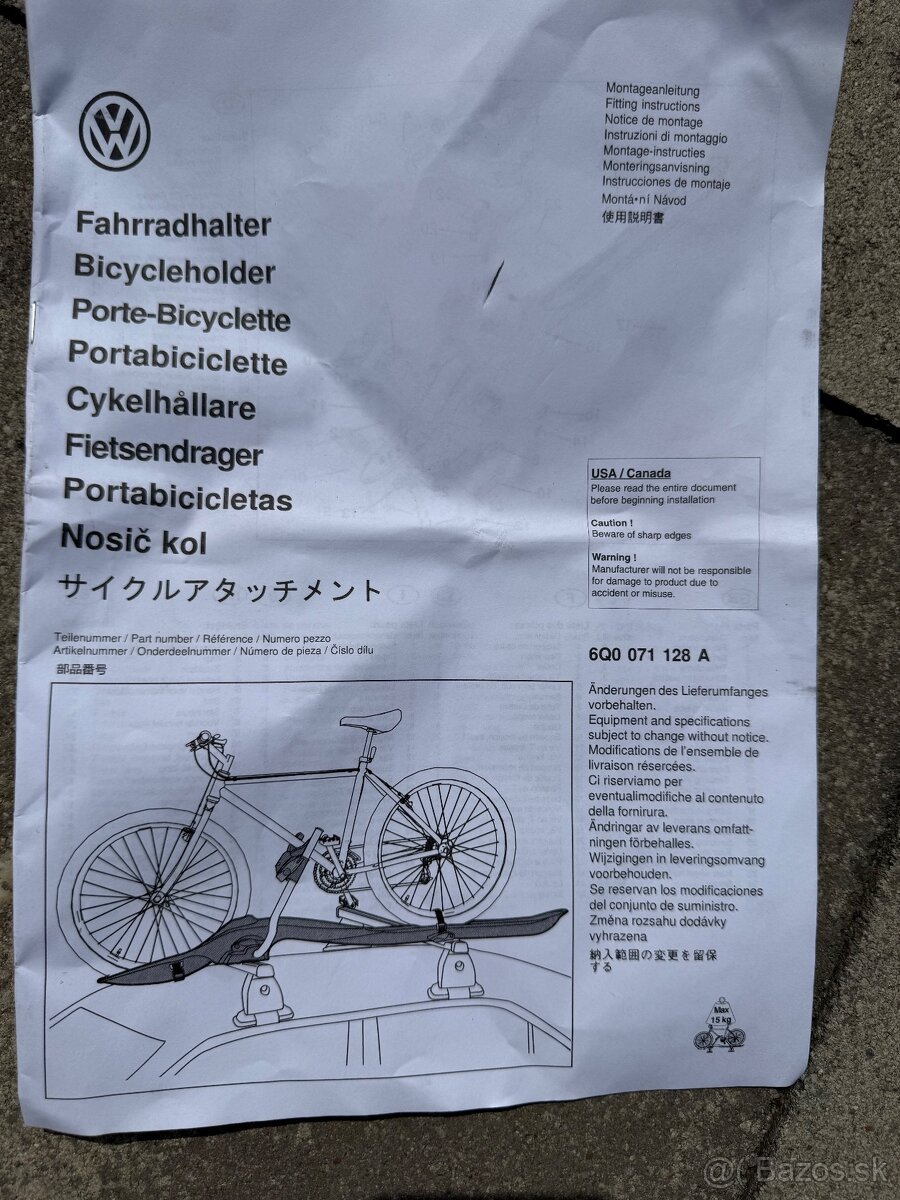 Nosič bicyklov, VW, (uzamykateľný) - 5