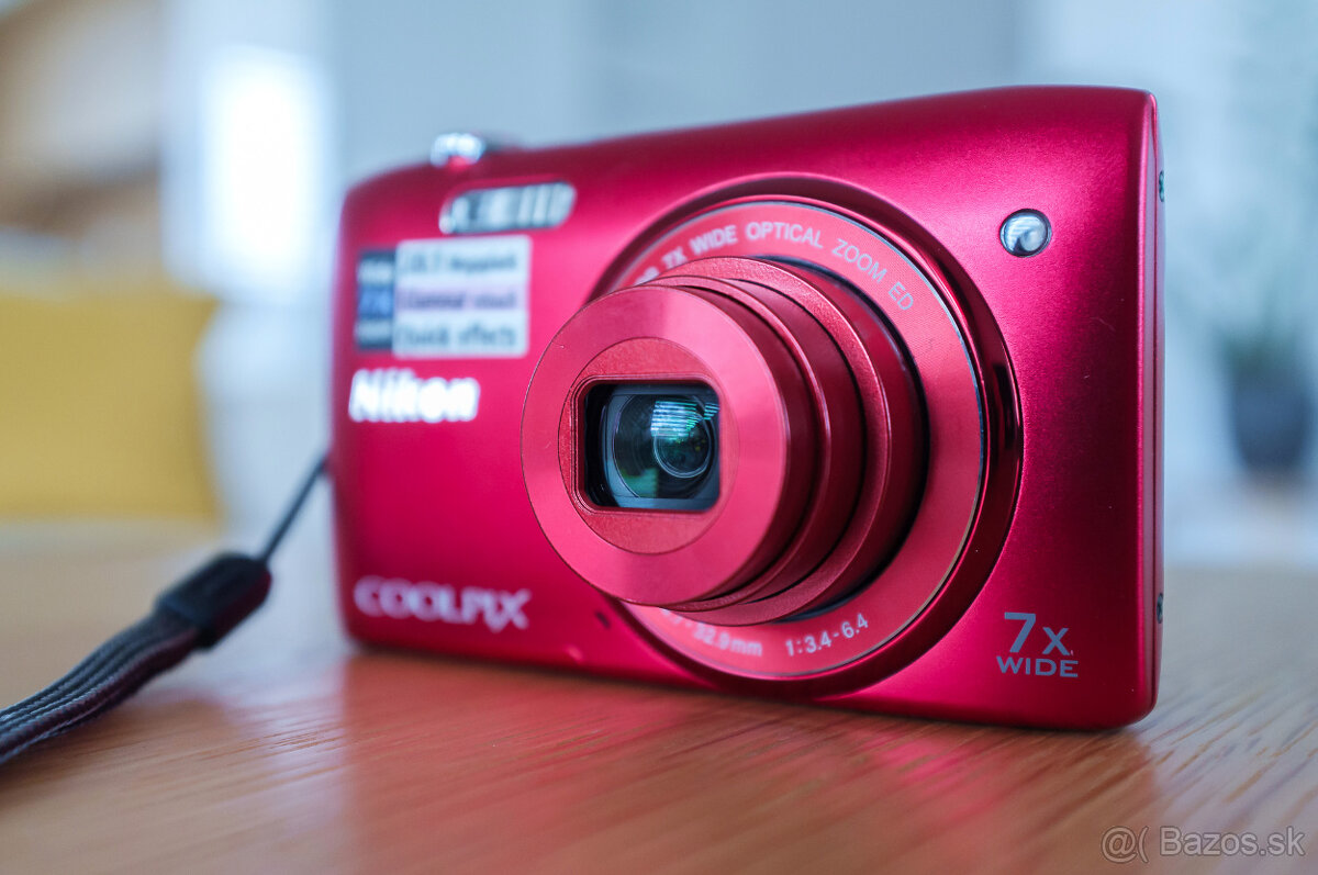Nikon Coolpix S3400 červený - 5