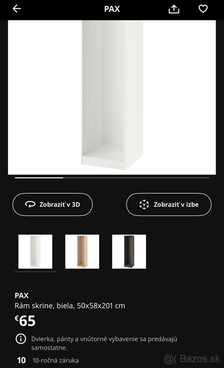 Predám skriňu PAX s dvierkami - IKEA - 5
