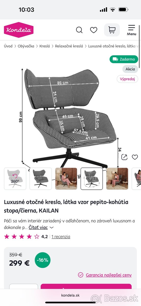 Dizajnové otočné kreslo - 5