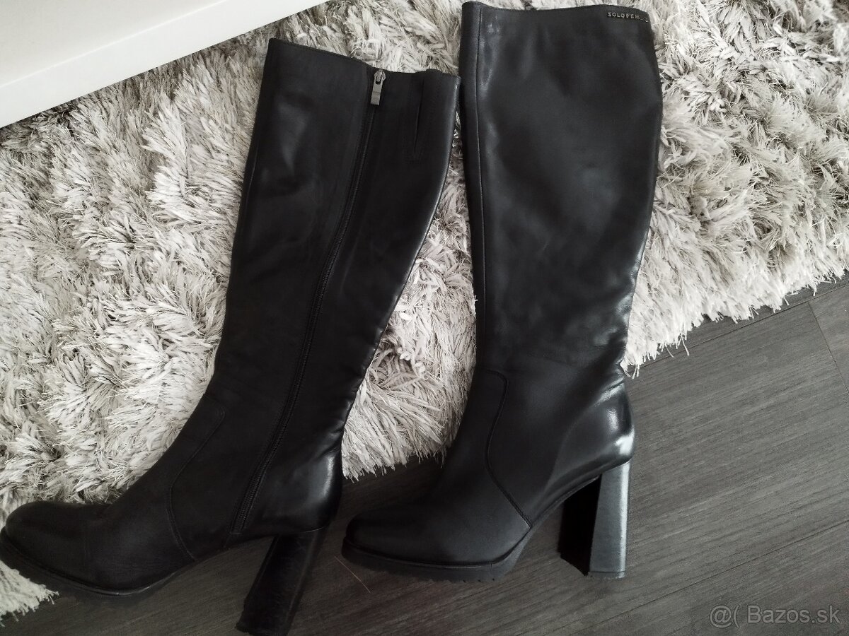Kožené čižmy zn. Solo Femme 39 - 5