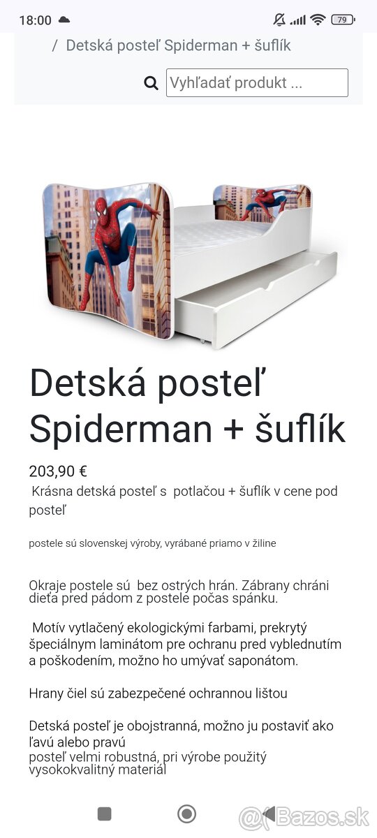 Postel Spiderman 180x80 cm - 5