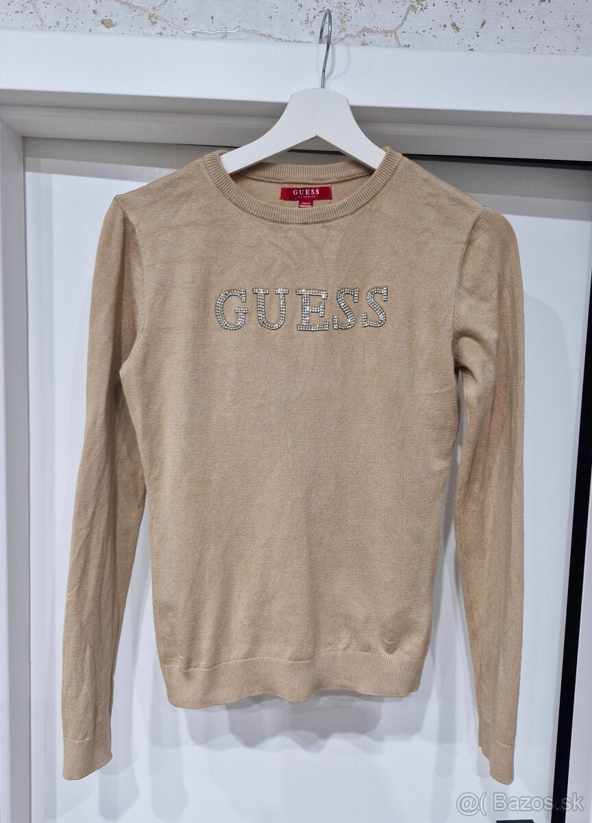 NOVE Guess pleteny monogram sveter XS, S - 5