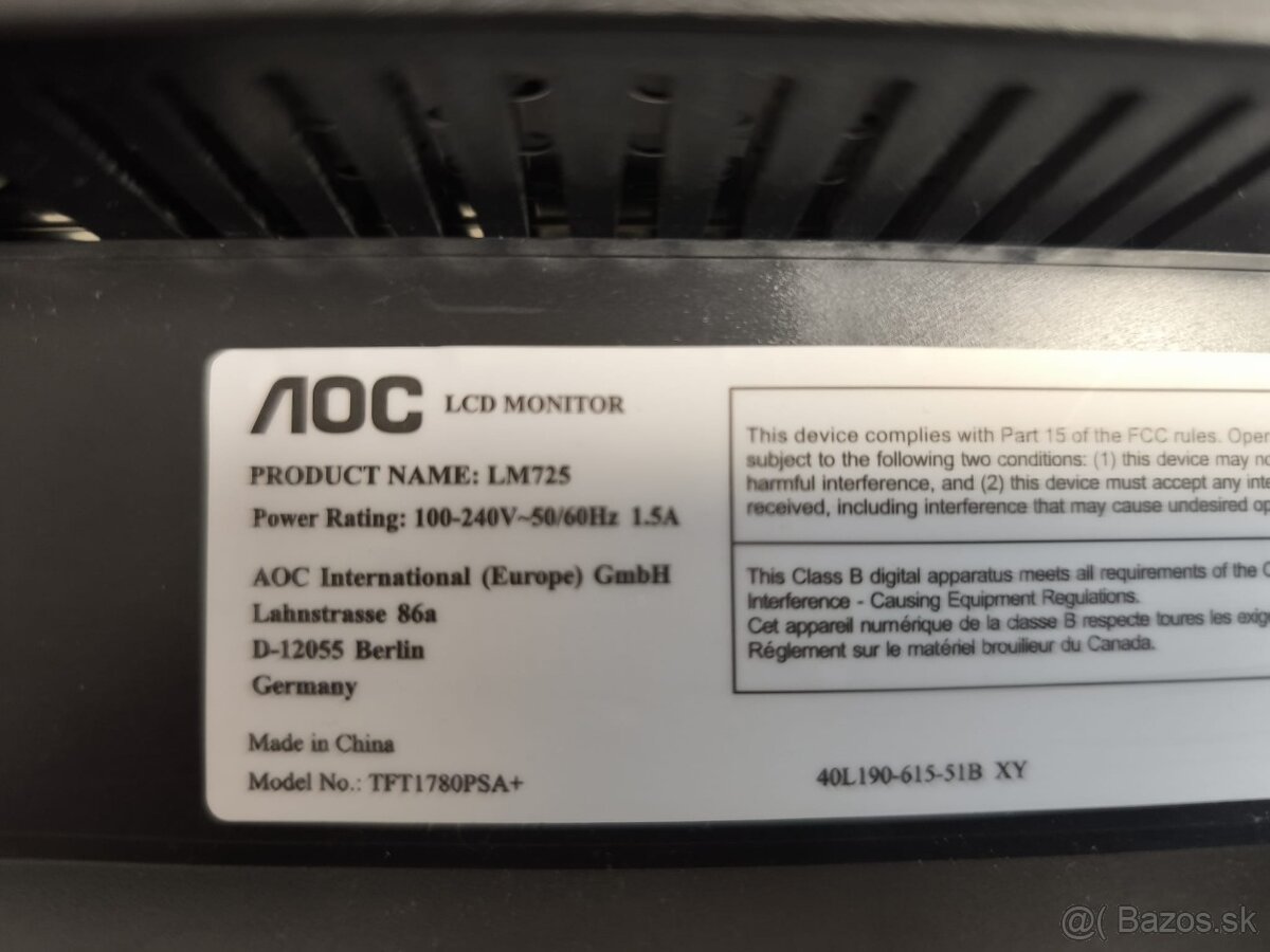 Predám 17" LCD monitor AOC - 5