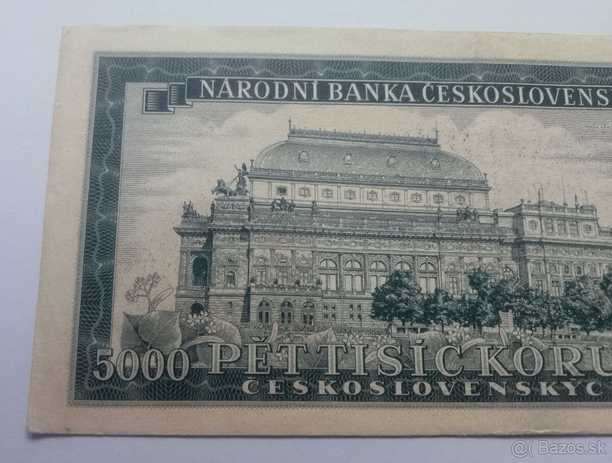 Bankovka 5000 korún. - 5