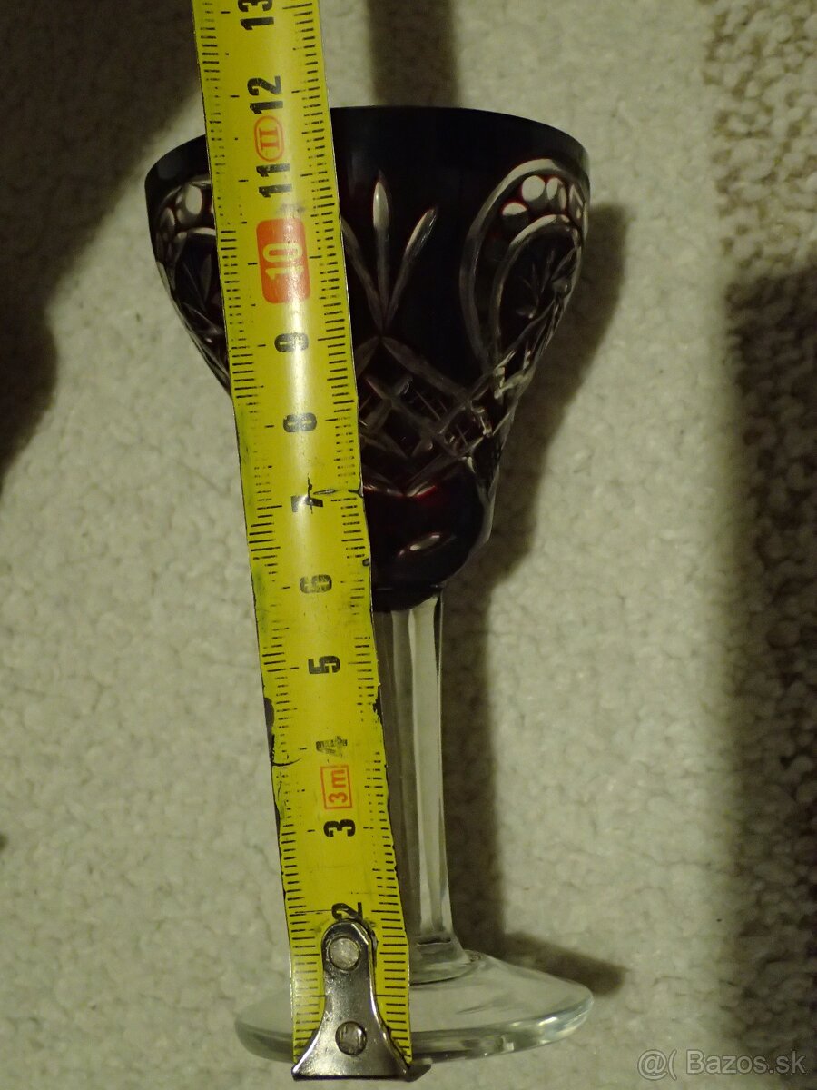 Rubínové sklo poháre cca 12cm - 5