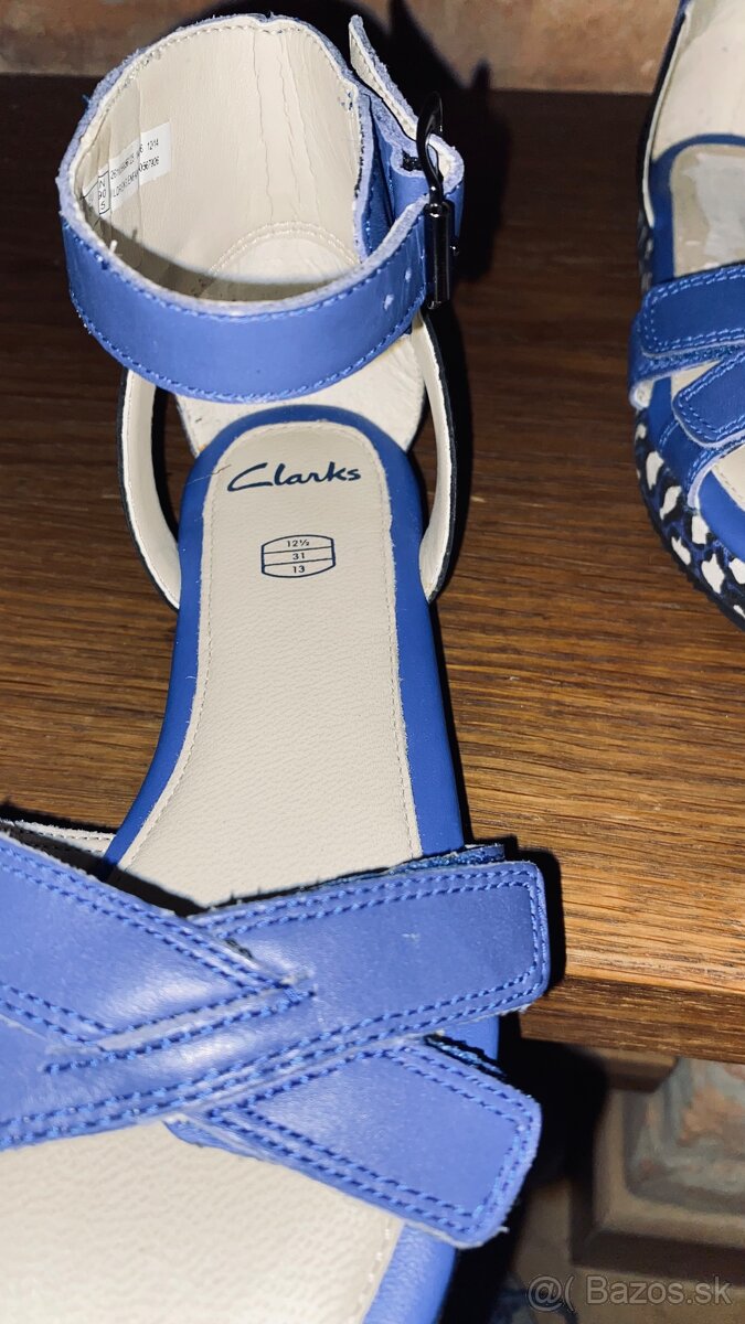 Sandále Clarks modré na platforme - celokožené neobuté č 31 - 5