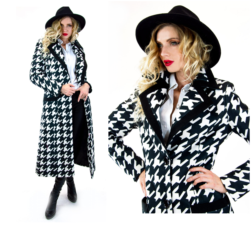 Nový kabát kohútia stopa v.38/40 - 5