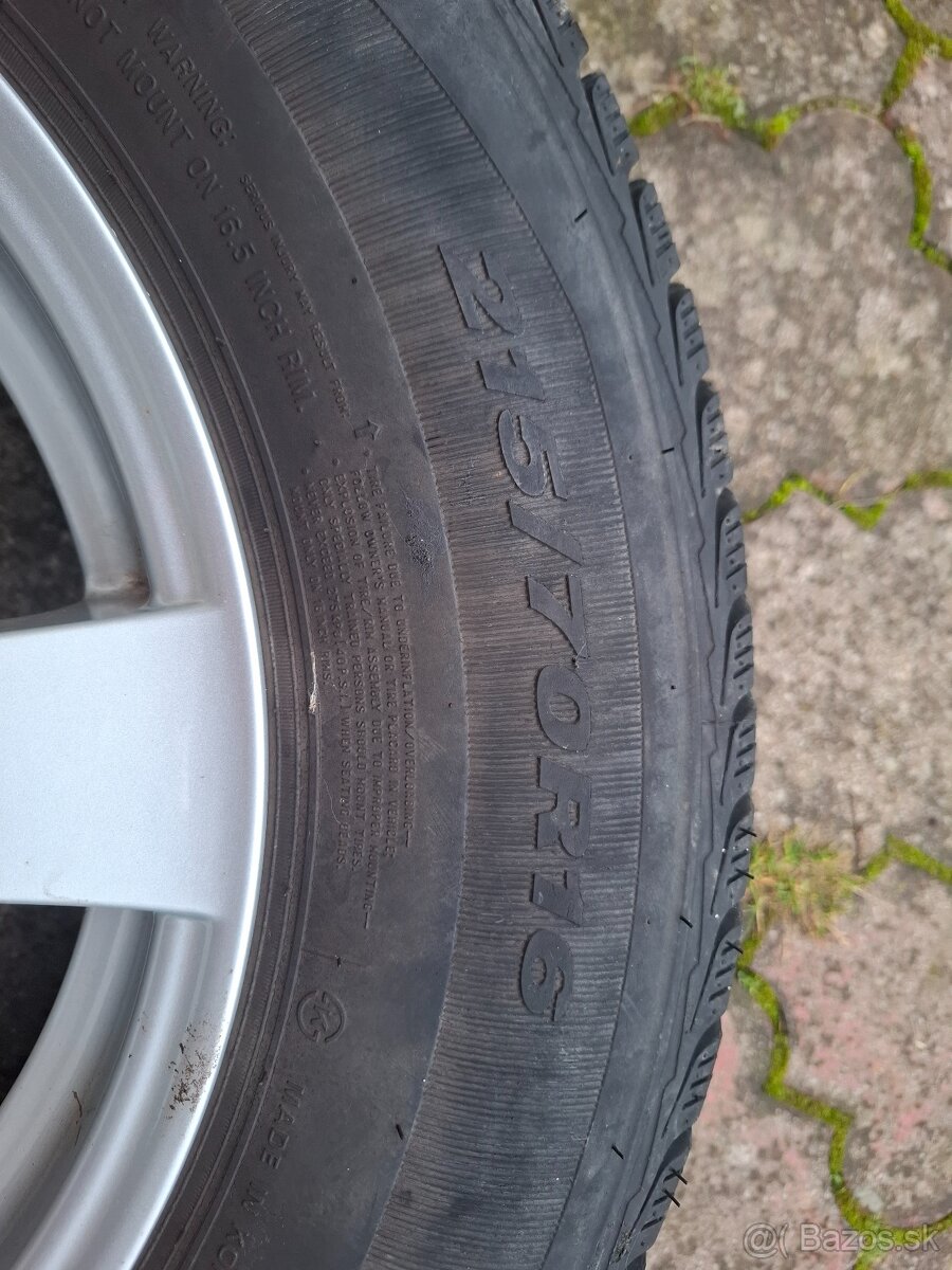 Zimné pneu 215/70R16 - 2 kusy + 4 disky - 5