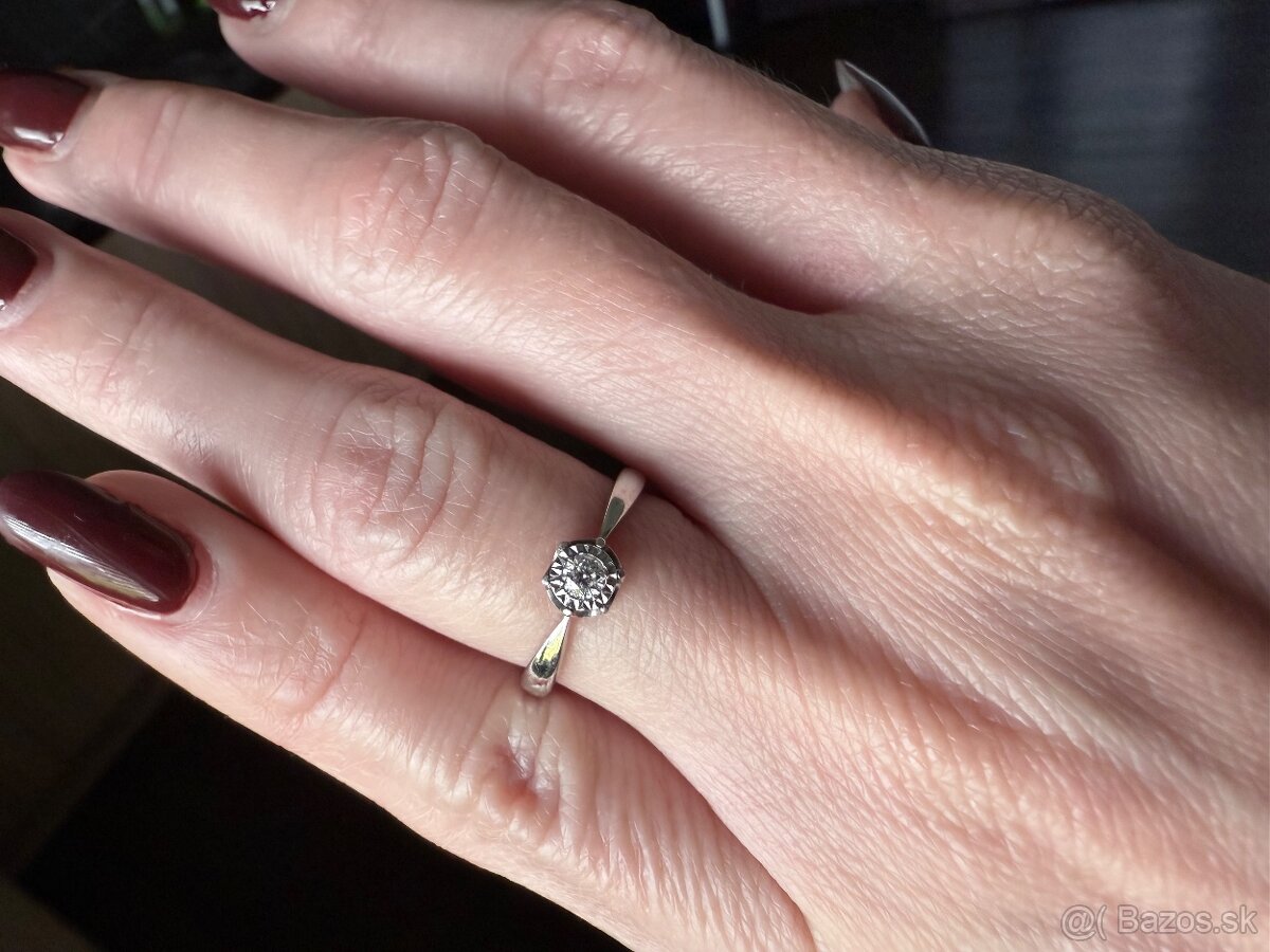 Diamantový snubný prsteň - 5