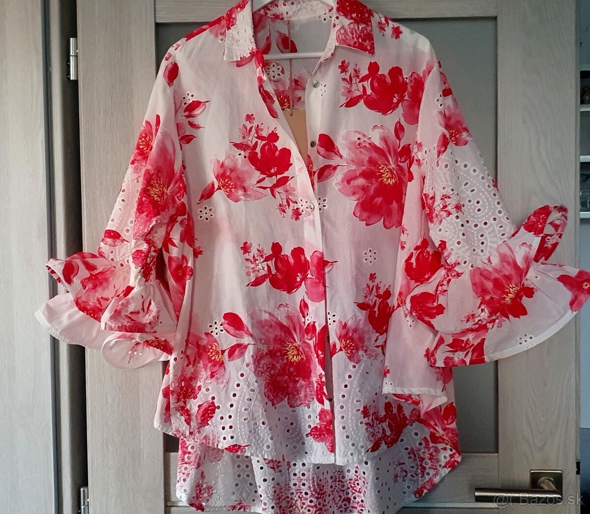 Bavlnená blúzka s madeirou - 5