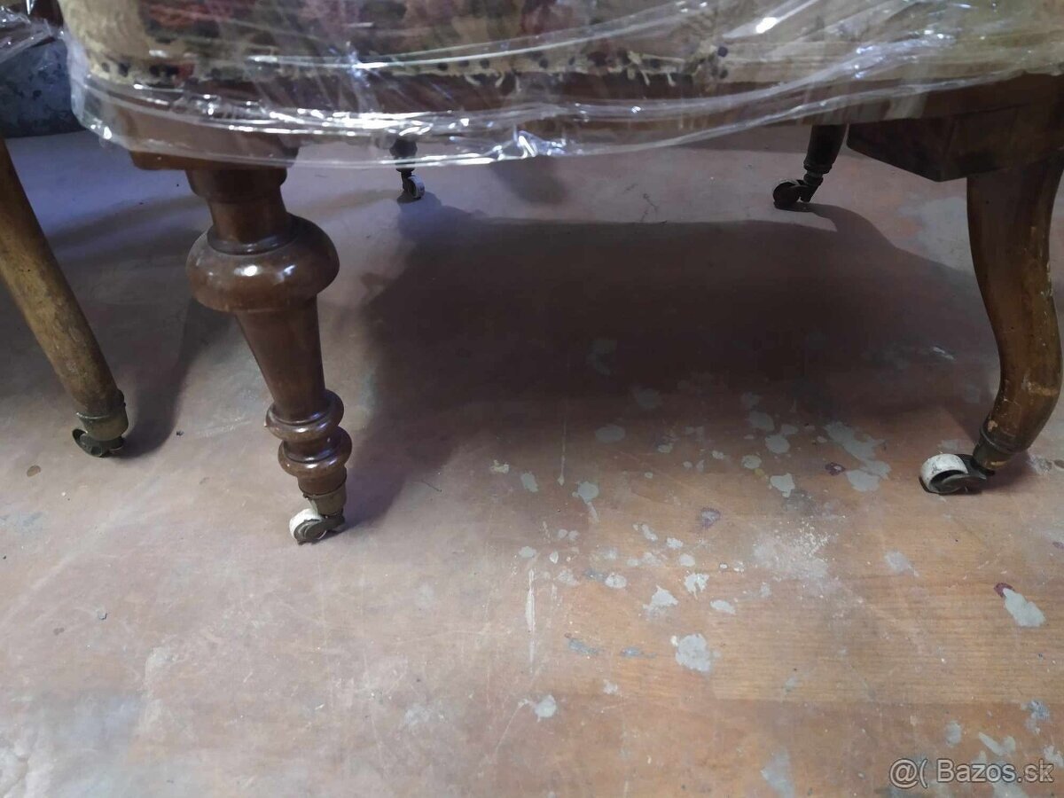 Starožitné kreslá 4kusy - 5