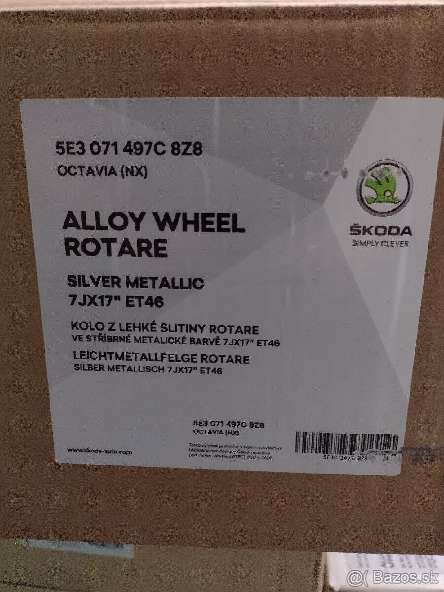 Alu ŠKODA OCTAVIA 4 R 17 originál + zimné pneu. - 5