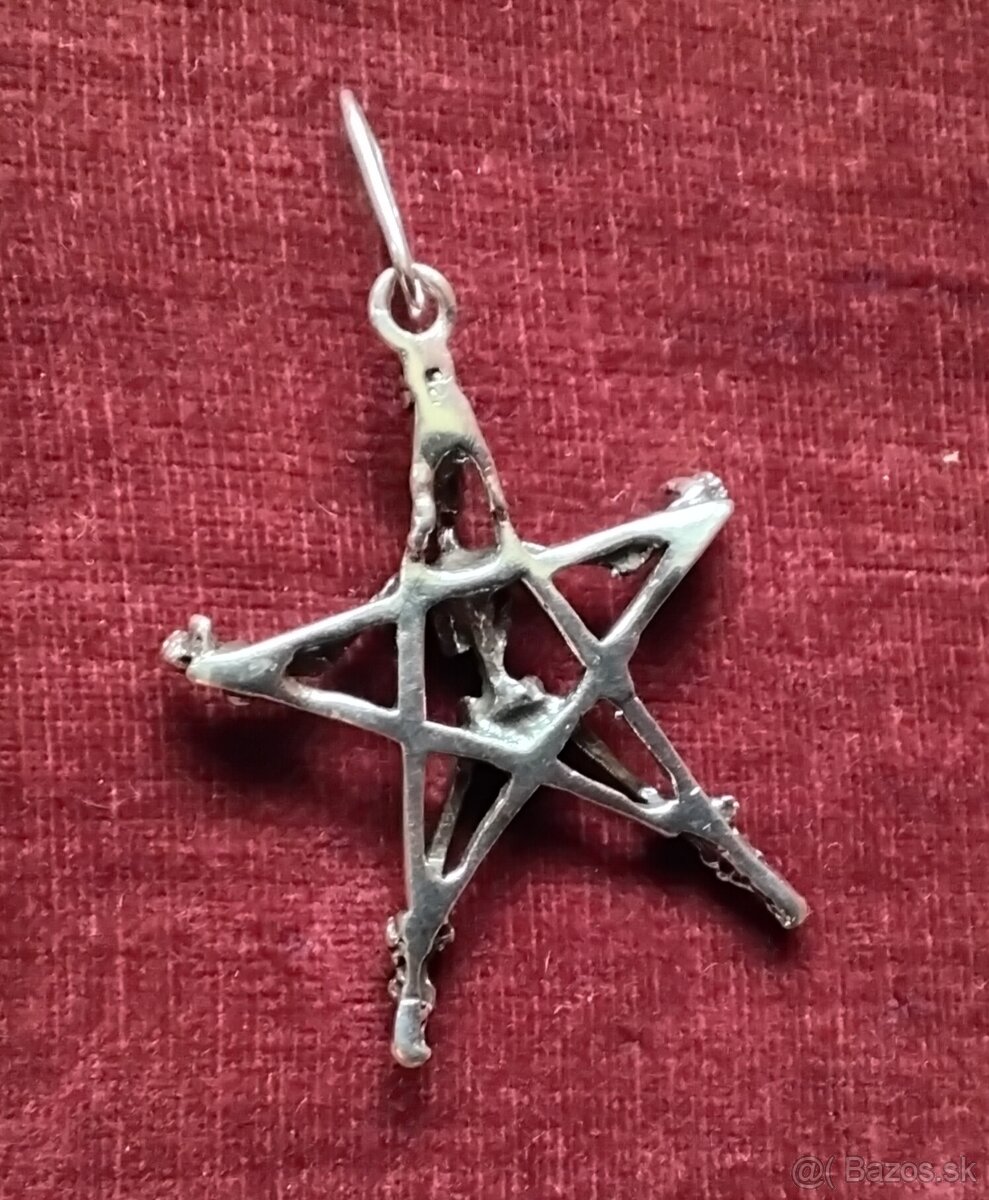 Stary strieborny popolnik, privesok - 5