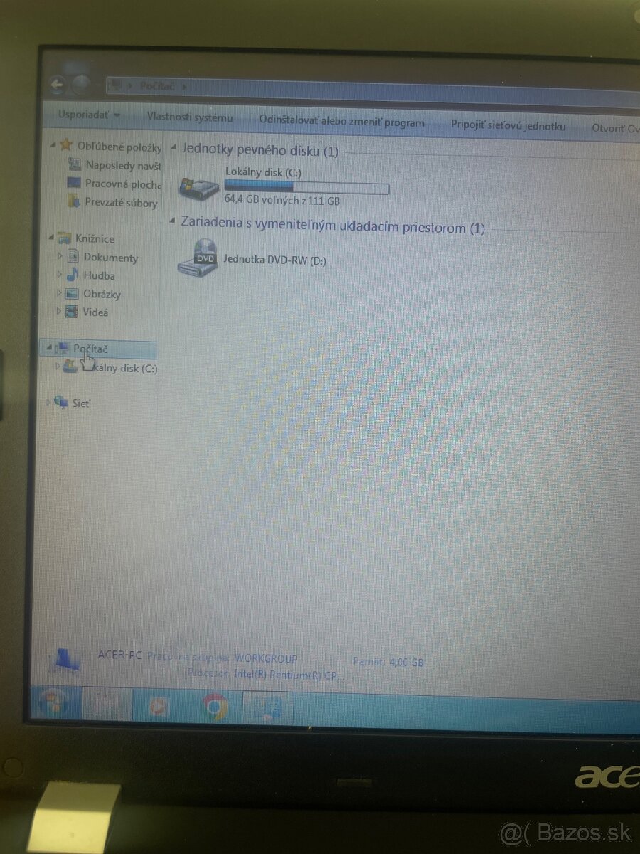 Acer Notebook - 5760ZG / 4GB RAM / 120GB SSD / Win 7 - 5