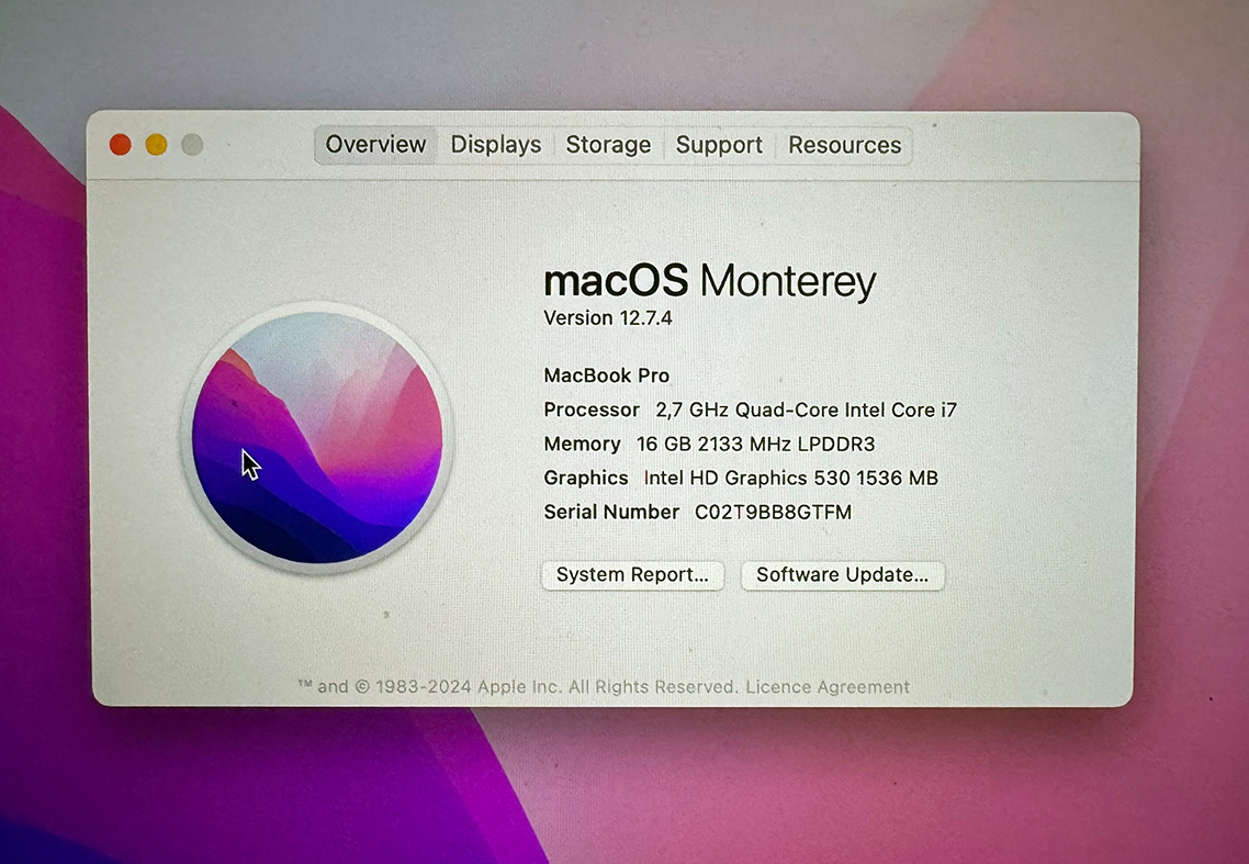 Predám MacBook Pro 15,4-2,7GHz-4core-Intel i7-16GB-500GB - 5