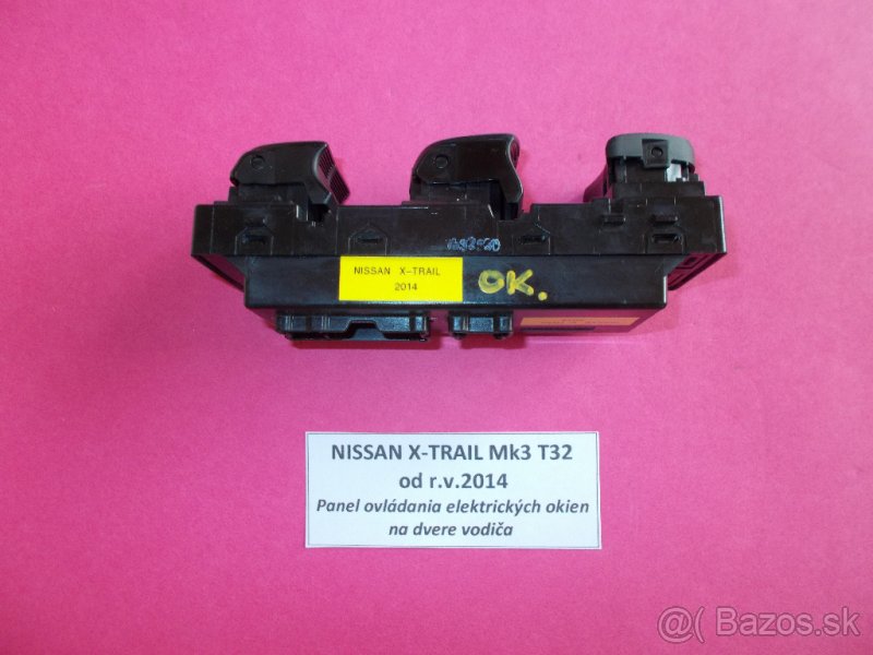 NISSAN X-TRAIL T32 od r.v.2014- panel ovládania okien - 5