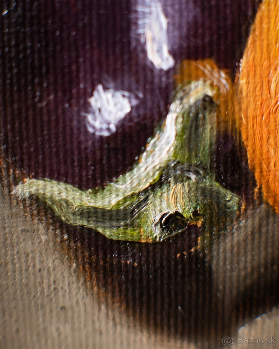 Zátišie s tekvicami a hrncom - tradičná olejomaľba - 5