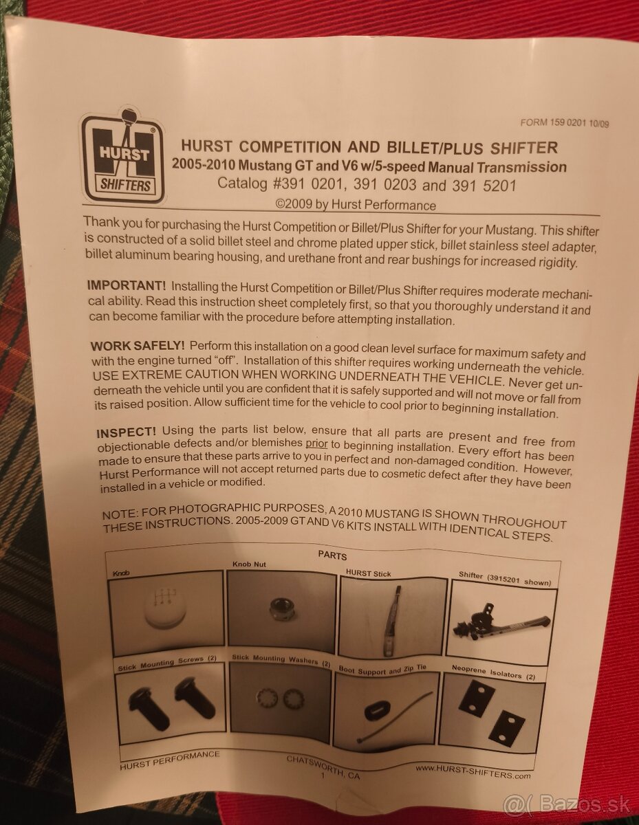 MUSTANG 2005-2009 HURST SHORT SHIFER - 5