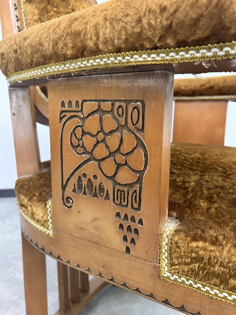 Secesné sedenie sofa + 2 kreslá - 5