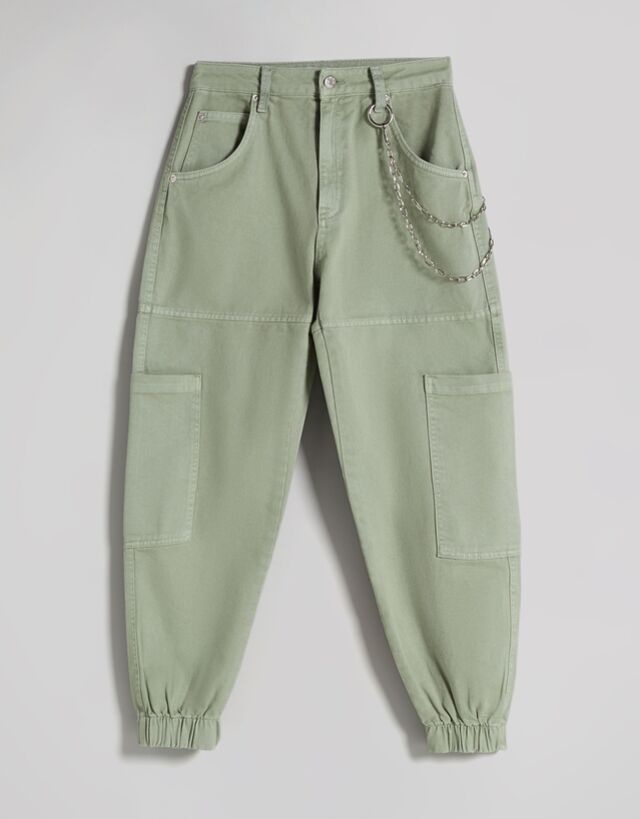 Vojenské nohavice s retiazkou Bershka 36 nové - 5