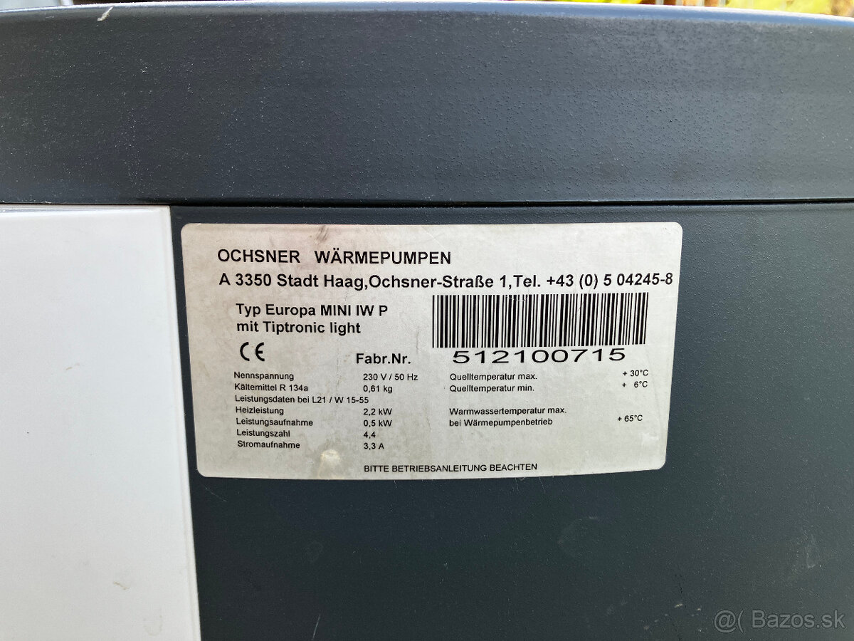 Tepelne cerpadlo Ochsner Europa mini - 5