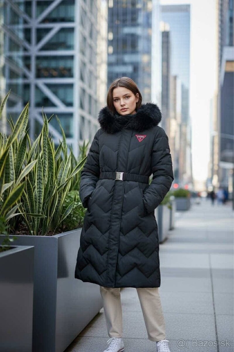 Tmavo modrá bunda Guess - 5