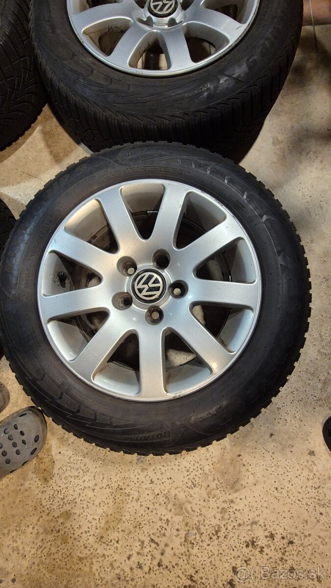 Predam VW elektrony 15" 5x112 so zimnými gumami goodyear - 5