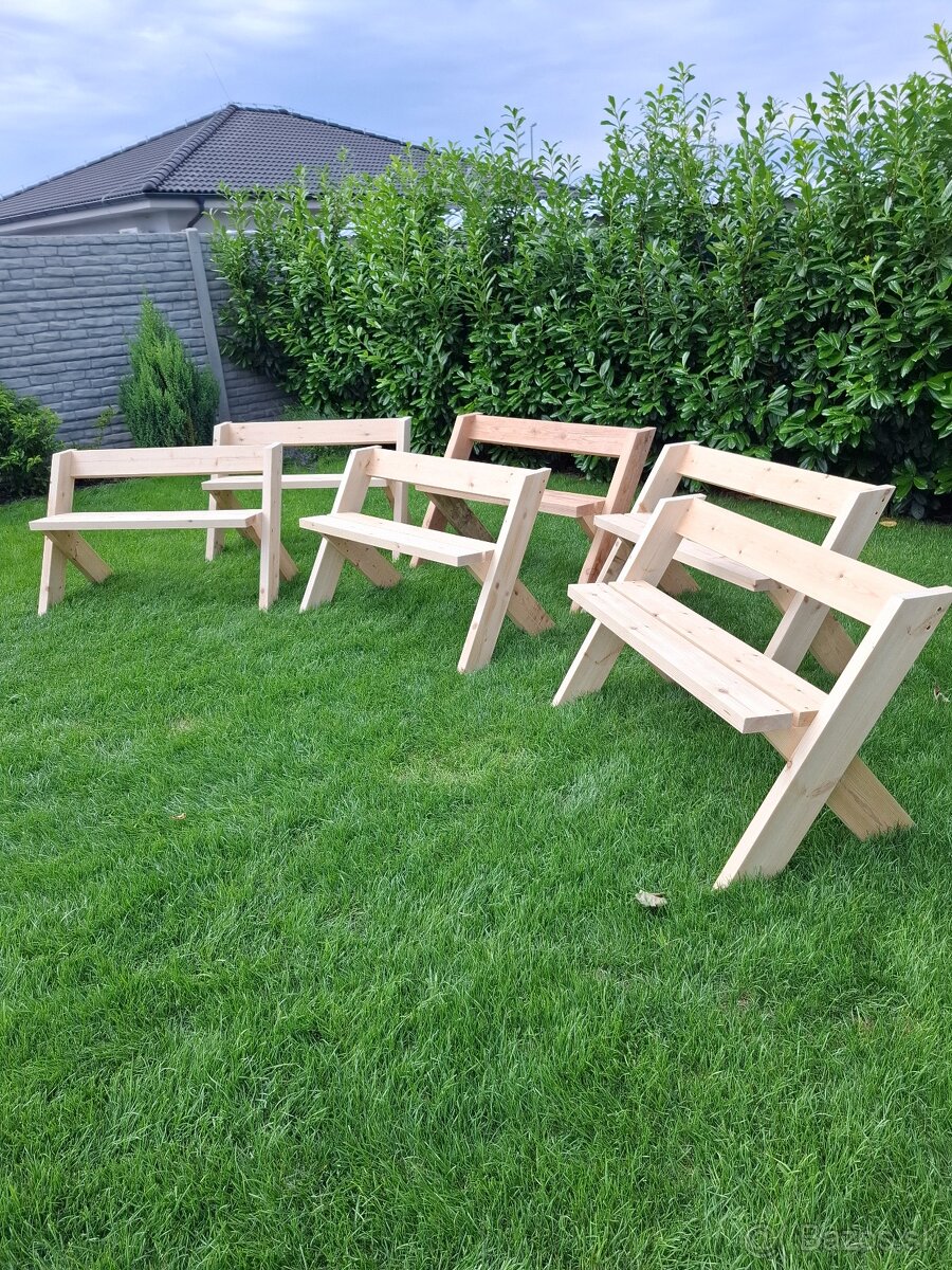 Drevená lavička/lavica do záhrady - 5