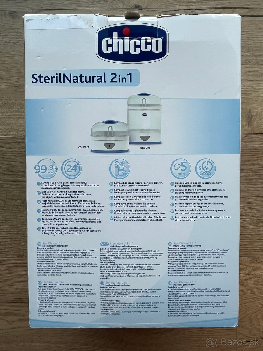 Parný sterilizátor chicco SterilNatural 2v1 - 5