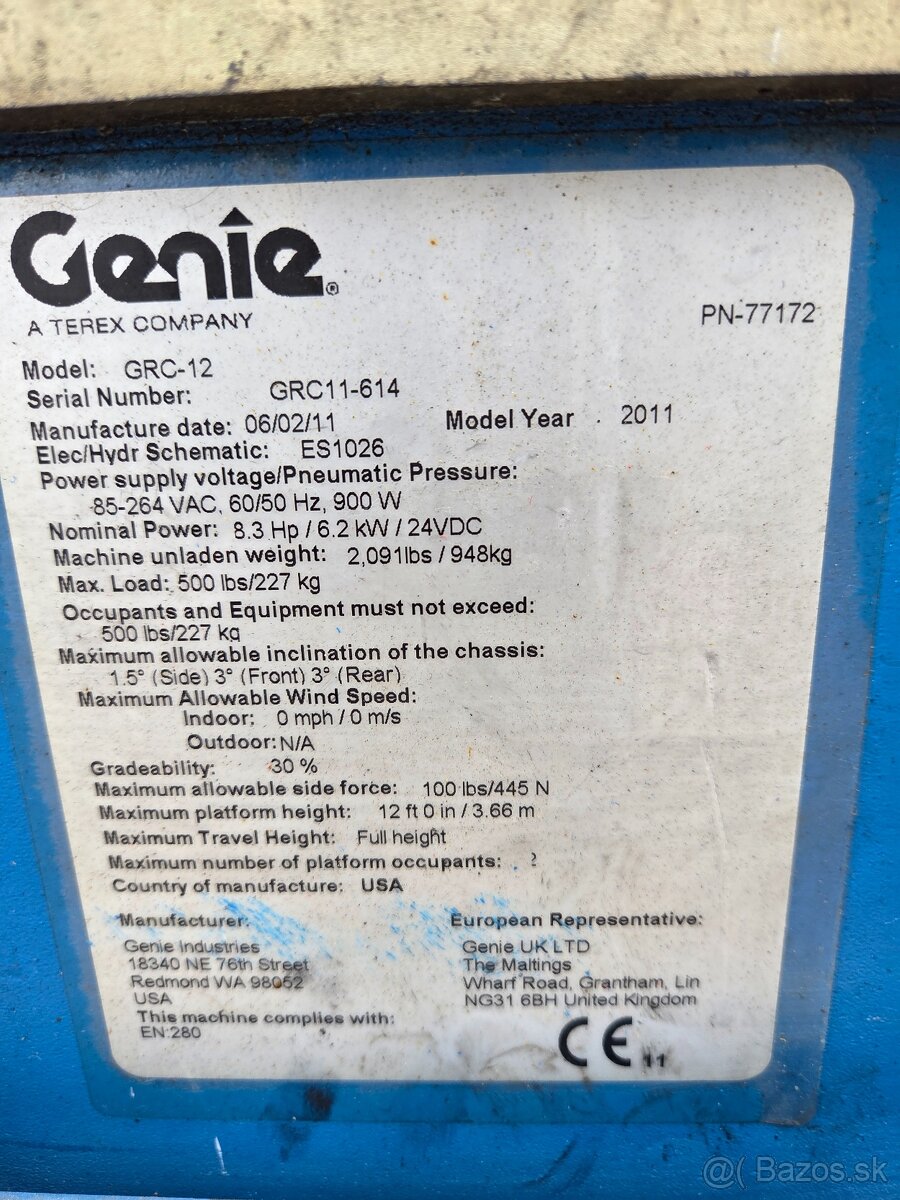 Zvislá plošina Genie GRC-12 - 5