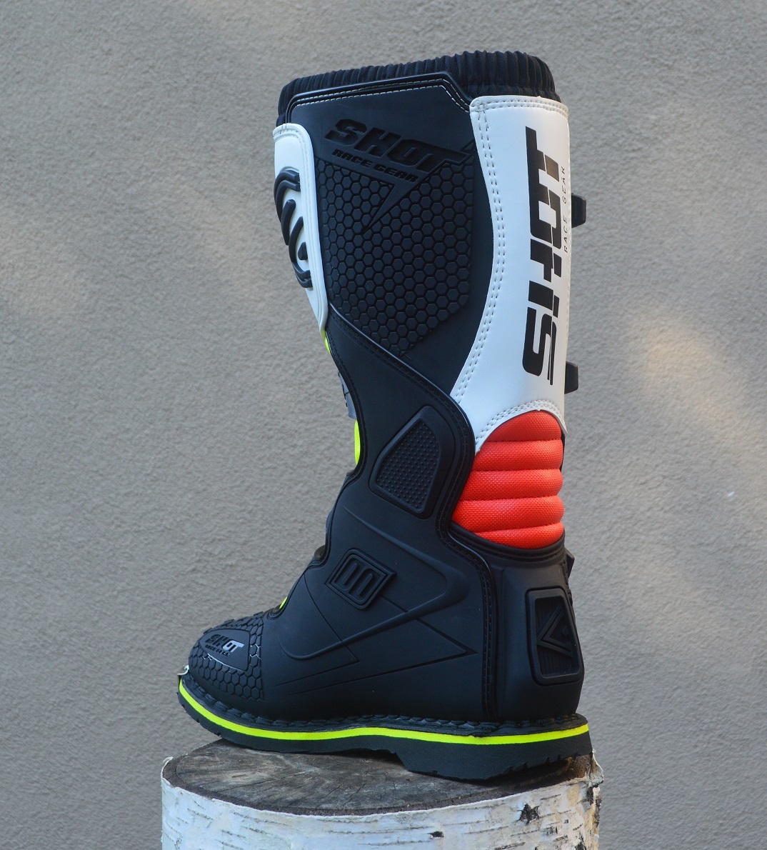 Topánky čižmy SHOT biele žlté čierne červené - 5
