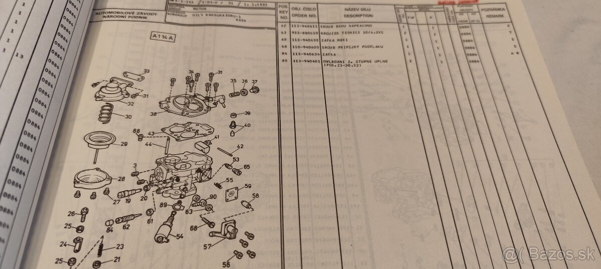 Škoda 105 , 120 , 130 Rapid - seznam náhradních dílů - 5