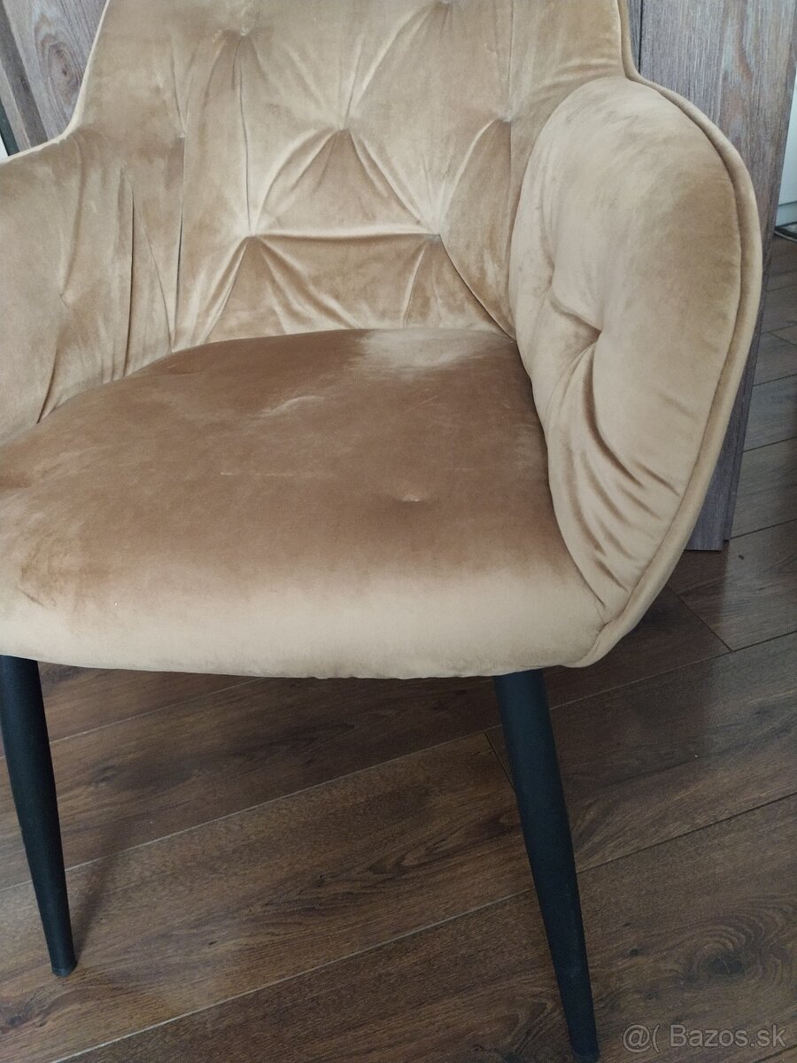 Dizajnové kreslo, svetlohnedá látka (iba osobný odber) - 5