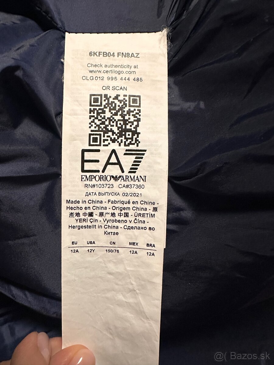EA7 Emporio Armani detská zimná bunda veľkosť150cm - 5
