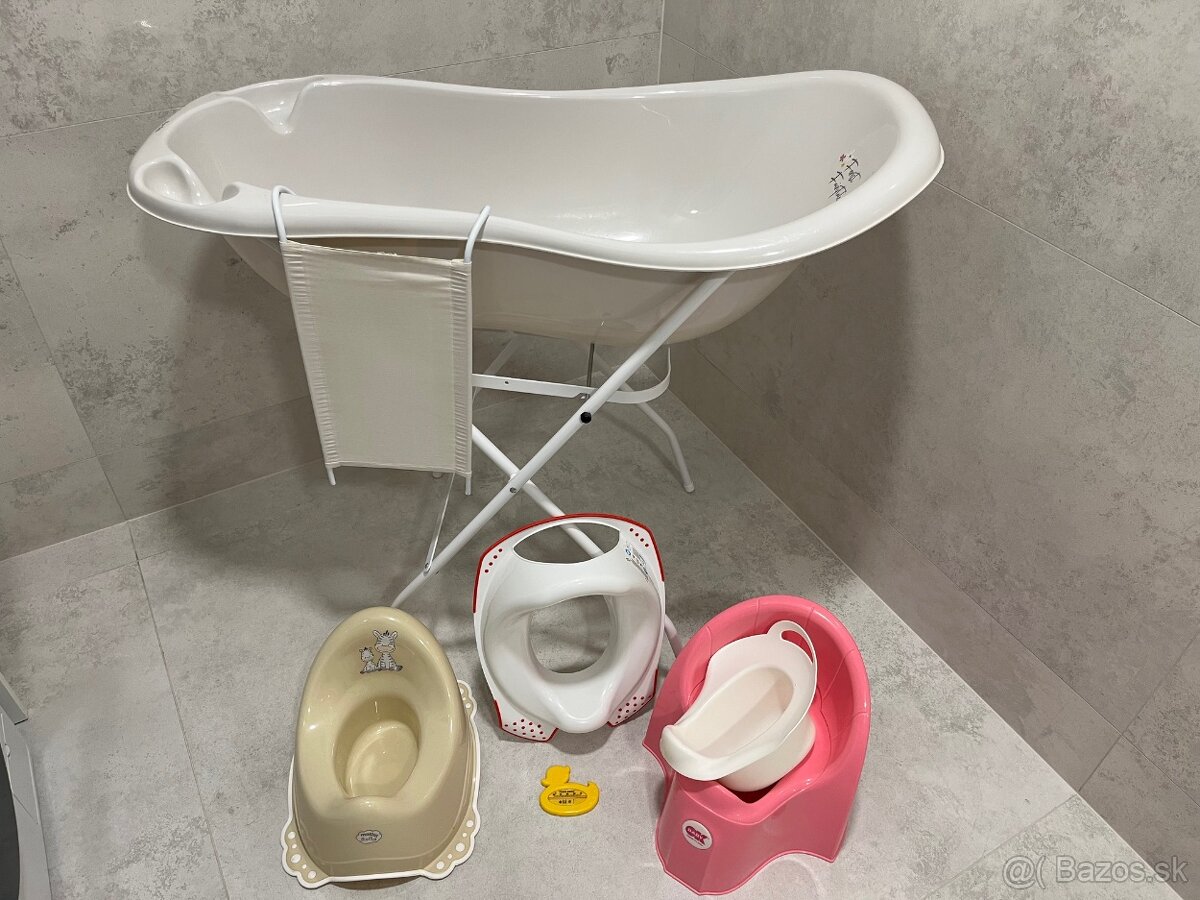 Vanička so stojanom, podložkou na kúpanie, nočník, podsedák - 5