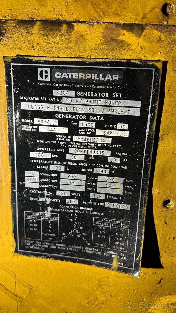 Lodný diesel generátor Caterpillar 3304 diesel engine 80 kW - 5