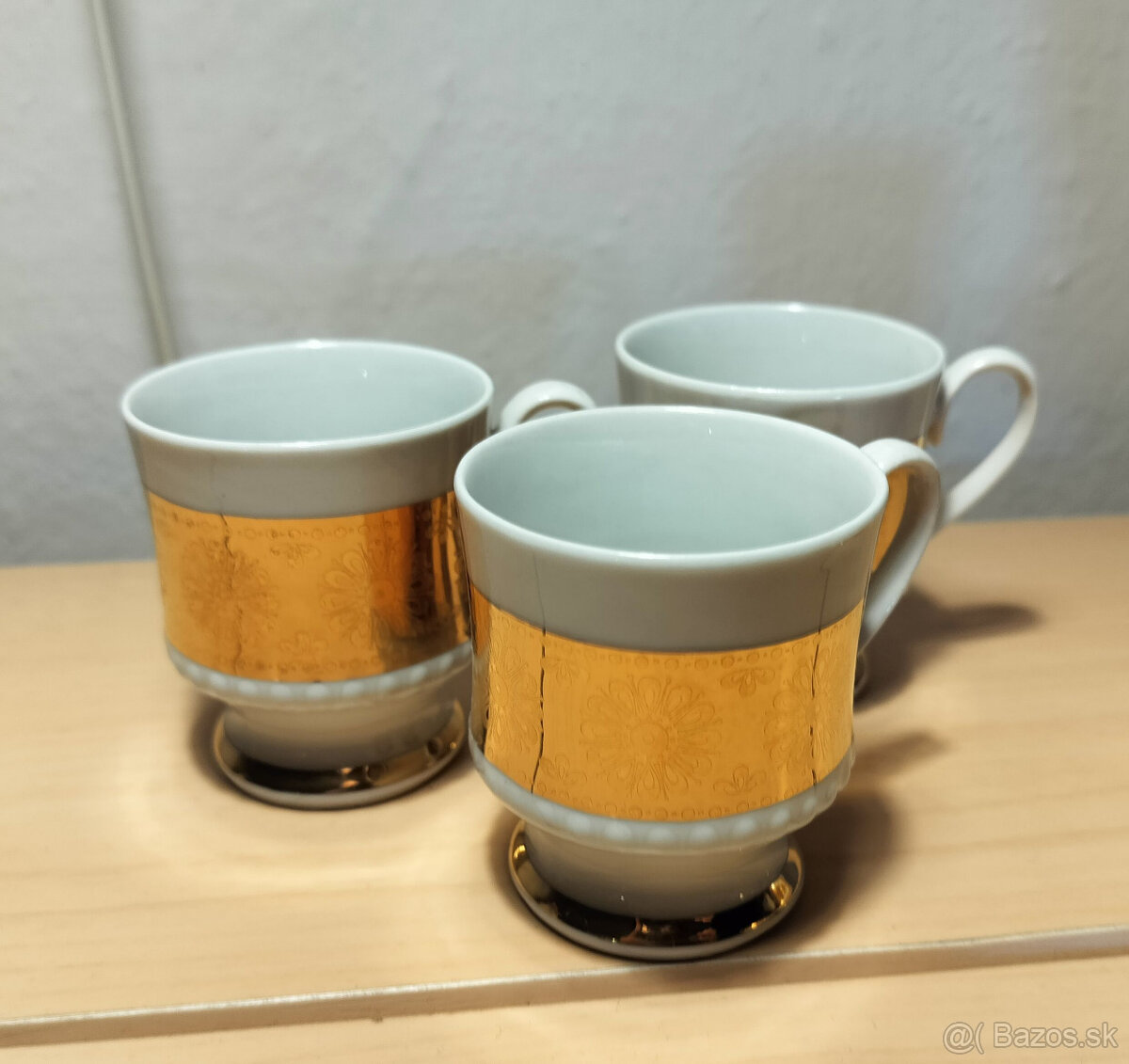 Predám bielo - zlatý dizajnový kávový servis - 5