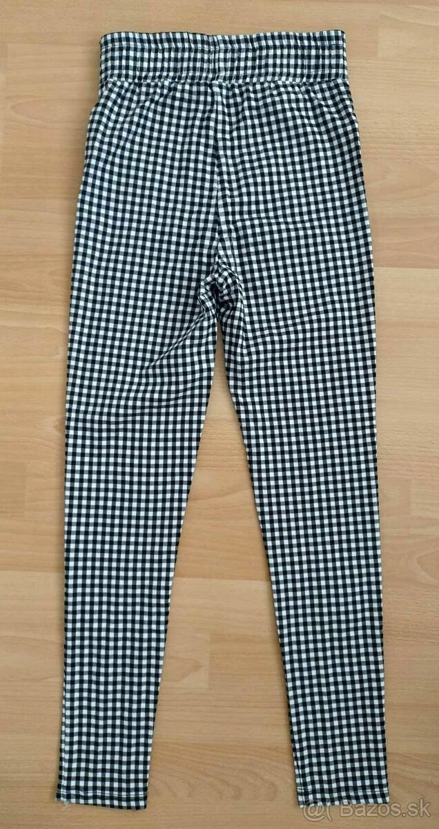 Dámske čierno biele jeggings/obtiahnuté nohavice - 5