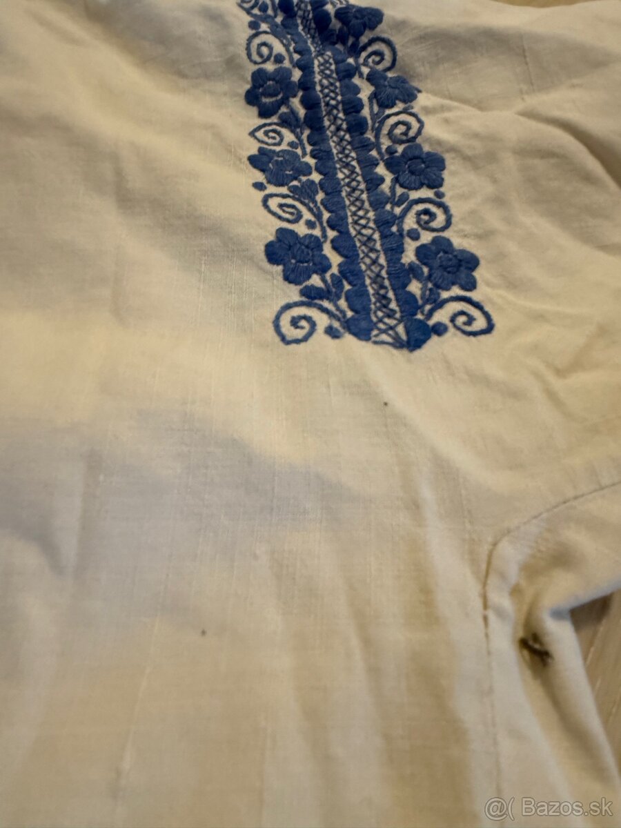 Kroj - stsrá vyšívaná krojová košéľa PN za Váhom - 5