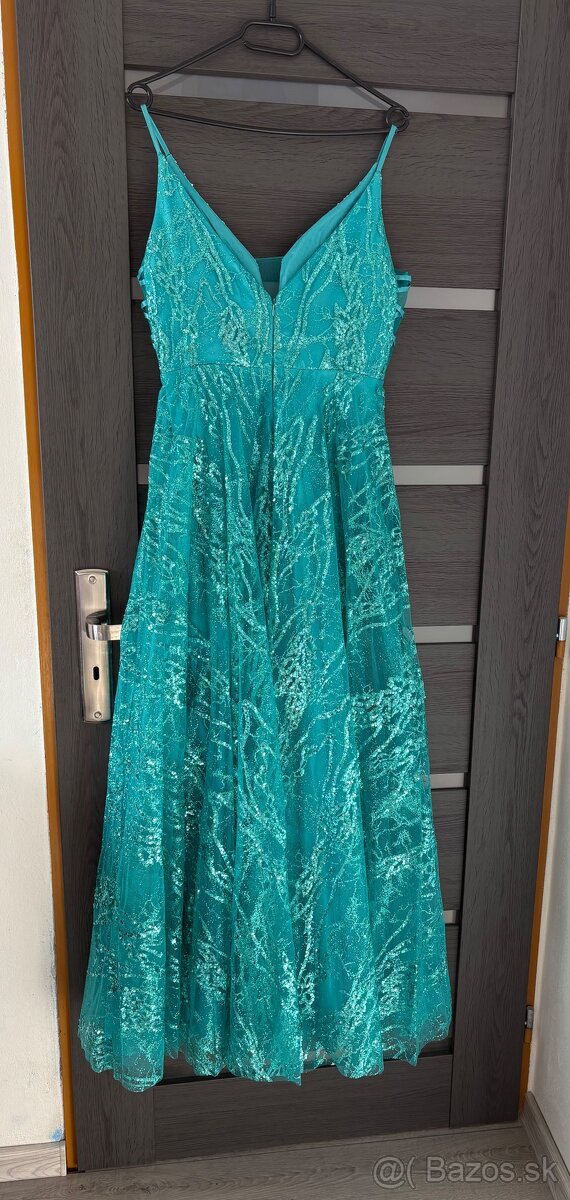 Zelené trblietavé šaty 38/M - 5