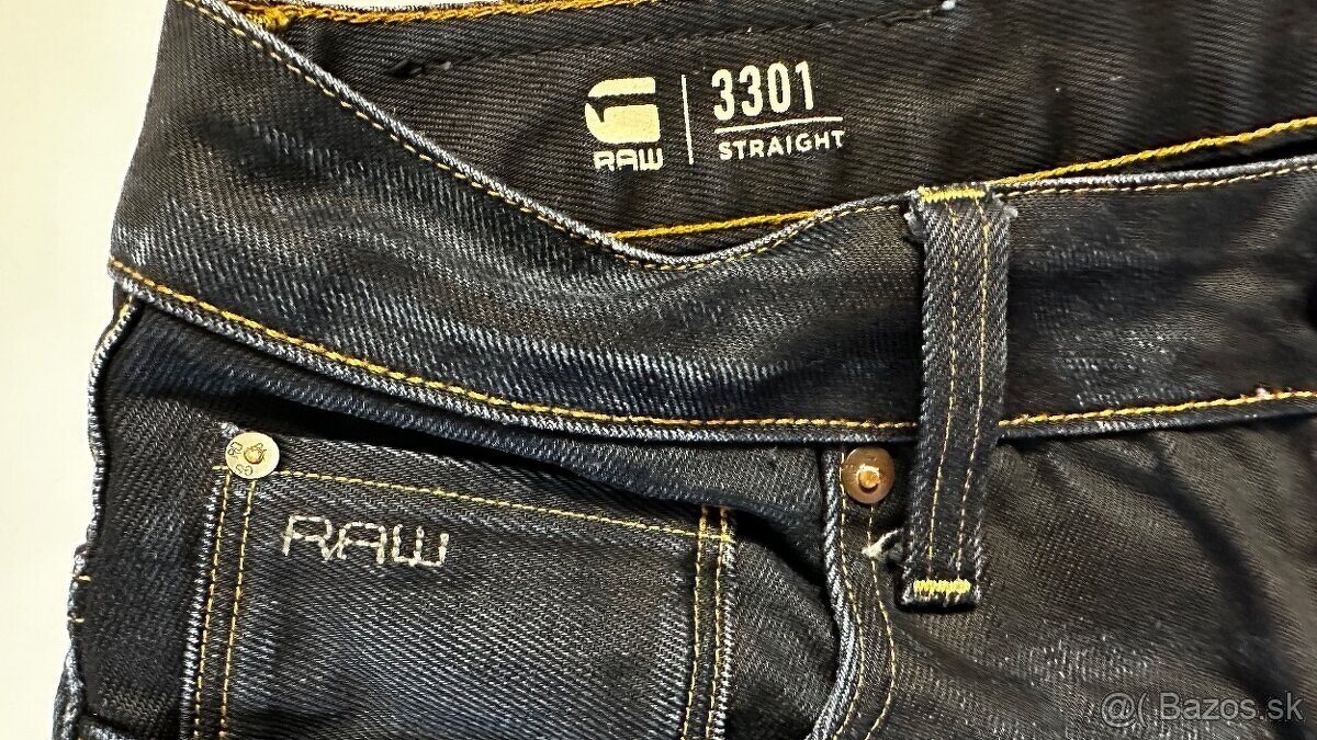 Nové pánske,kvalitné džínsy G STAR RAW 3301 - 31/32 - 5