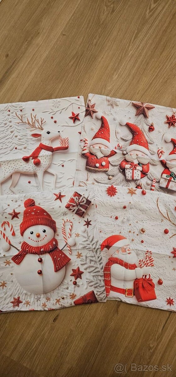 Červené vianočné obliečky 45x45cm / Nové - 5