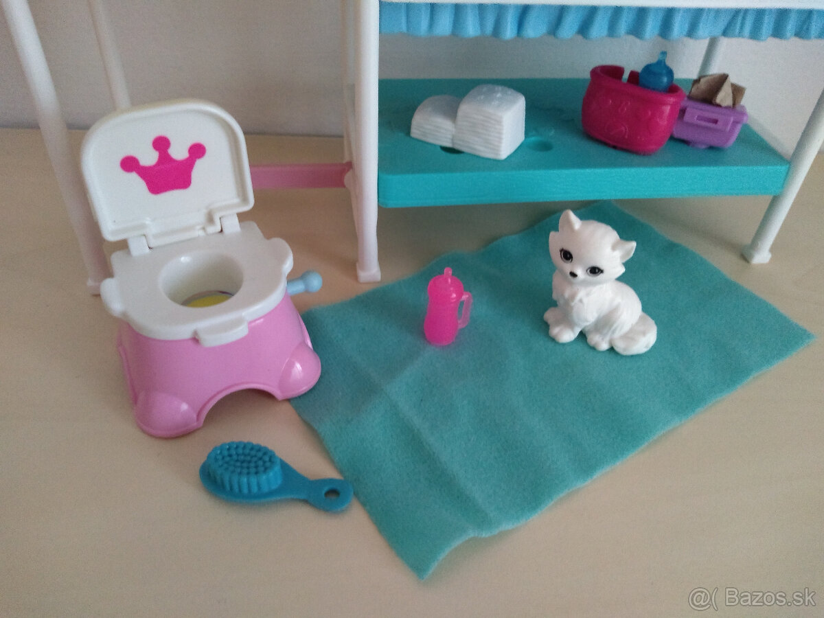 postieľka pre bábiky barbie bábätko doplnky spolu wc - 5
