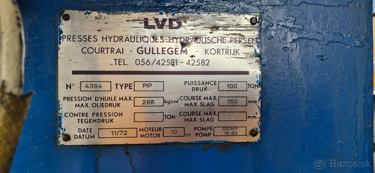 Ohraňovací lis LVD PP 100 - 5